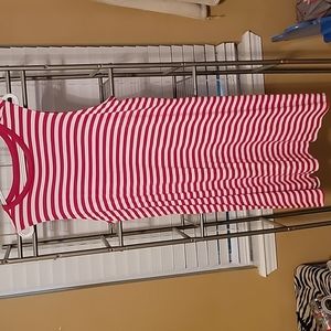 Red and white stripped dress